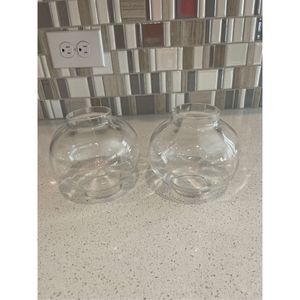 Set of 2 vintage glass‎ candle light globes